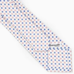 White Sartorial Classic Silk Tie - Small Flower Pattern