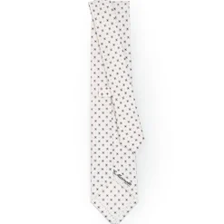 White Sartorial Classic Silk Tie - Small Flower Pattern