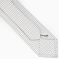 White Sartorial Classic Silk Tie - Small Flower Pattern