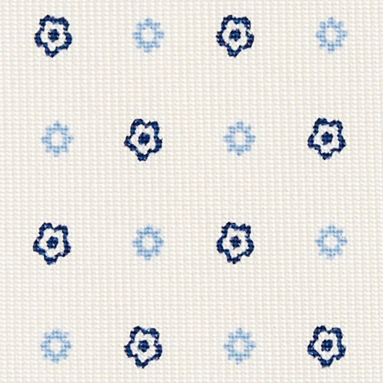 White Sartorial Classic Silk Tie - Small Flower Pattern