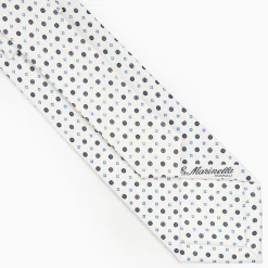 White Sartorial Classic Silk Tie - Small Flower Pattern