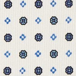 White Sartorial Classic Silk Tie - Small Flower Pattern