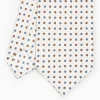 White Sartorial Classic Silk Tie - Small Flower Pattern