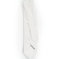 White Sartorial Classic Silk Tie - Small Flower Pattern