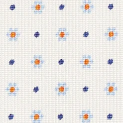 White Sartorial Classic Silk Tie - Small Flower Pattern