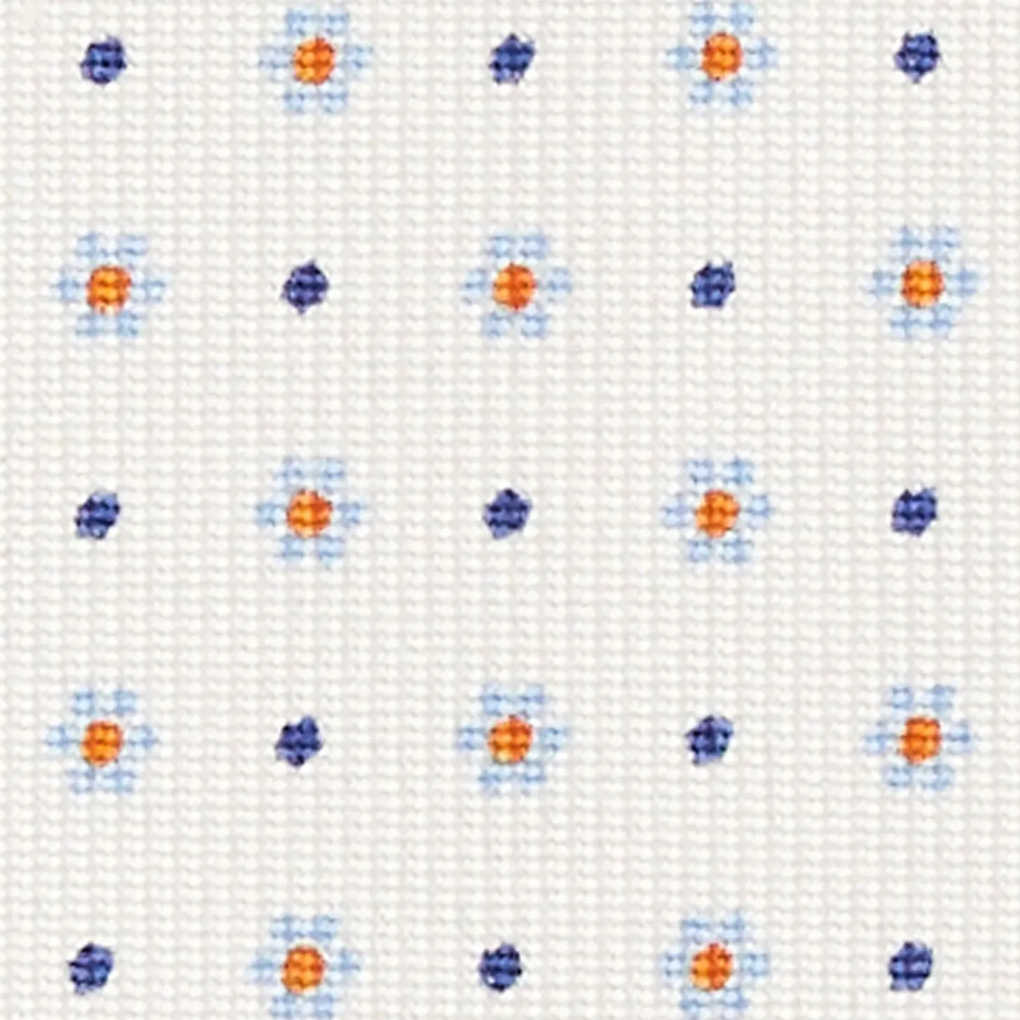 White Sartorial Classic Silk Tie - Small Flower Pattern