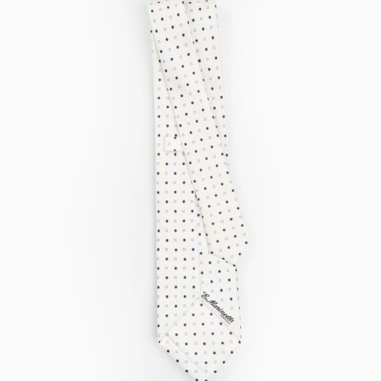 White Sartorial Classic Silk Tie - Small Flower Designs