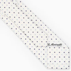 White Sartorial Classic Silk Tie - Small Flower Designs