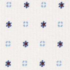 White Sartorial Classic Silk Tie - Small Flower Designs