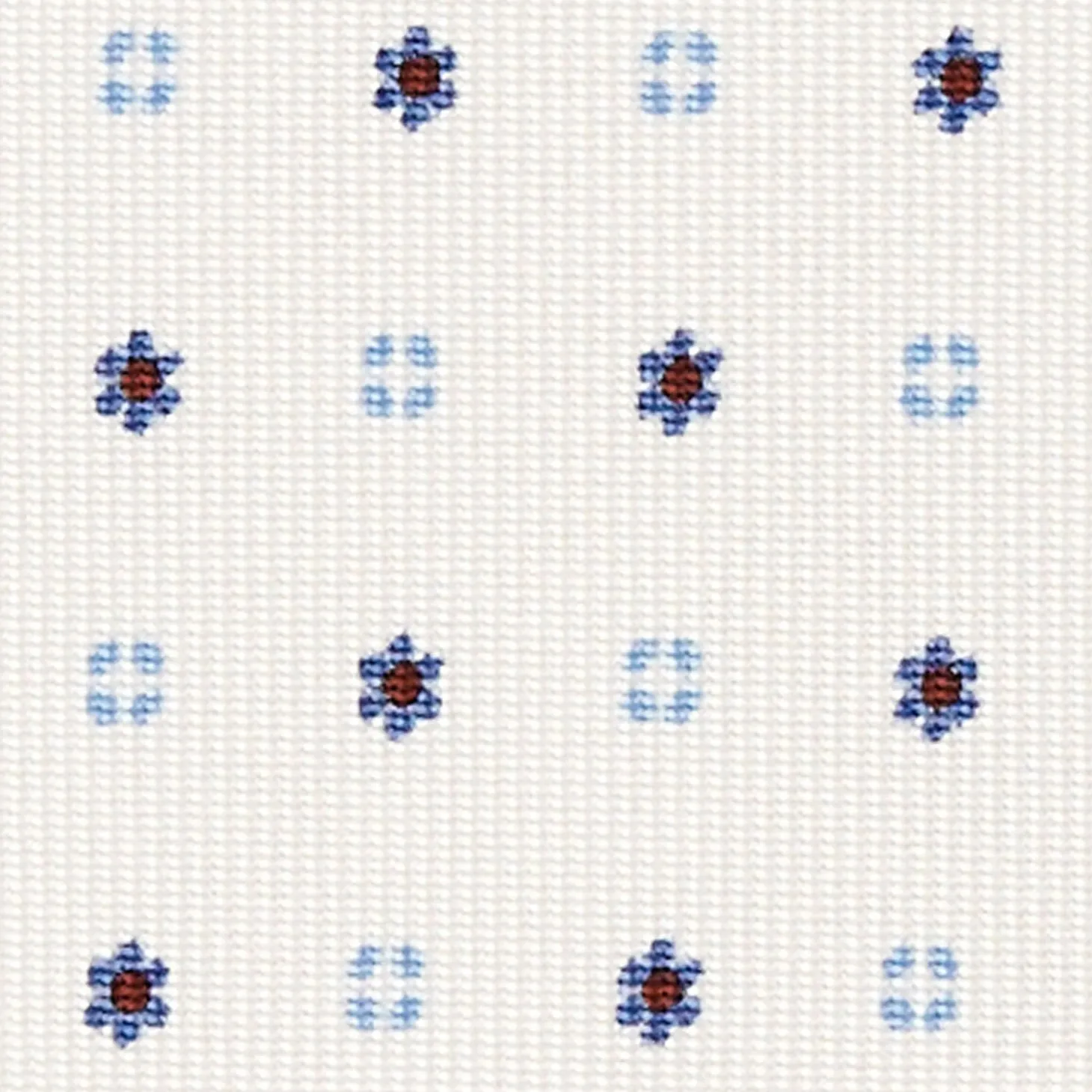 White Sartorial Classic Silk Tie - Small Flower Designs