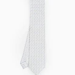 White Sartorial Classic Silk Tie - Small Flower Designs