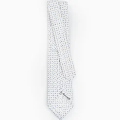 White Sartorial Classic Silk Tie - Small Flower Designs