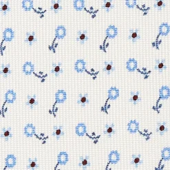 White Sartorial Classic Silk Tie - Small Flower Designs