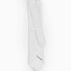 White Sartorial Classic Silk Tie - Small Flower Designs
