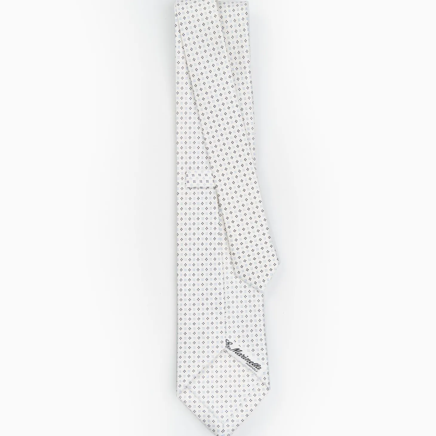 White Sartorial Classic Silk Tie - Small Flower Designs