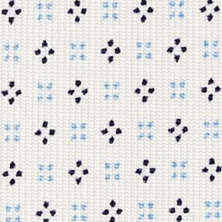 White Sartorial Classic Silk Tie - Small Flower Designs