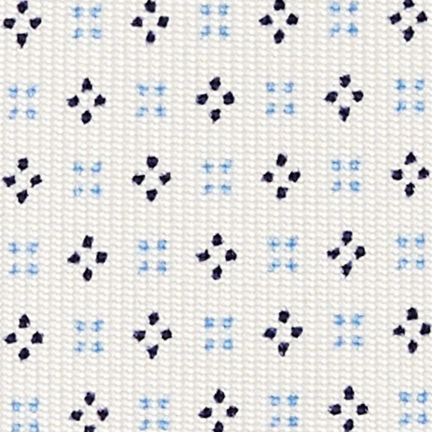 White Sartorial Classic Silk Tie - Small Flower Designs