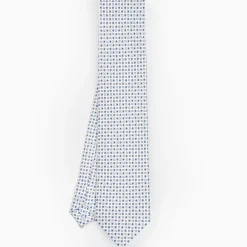 White Sartorial Classic Silk Tie - Small Flower Designs