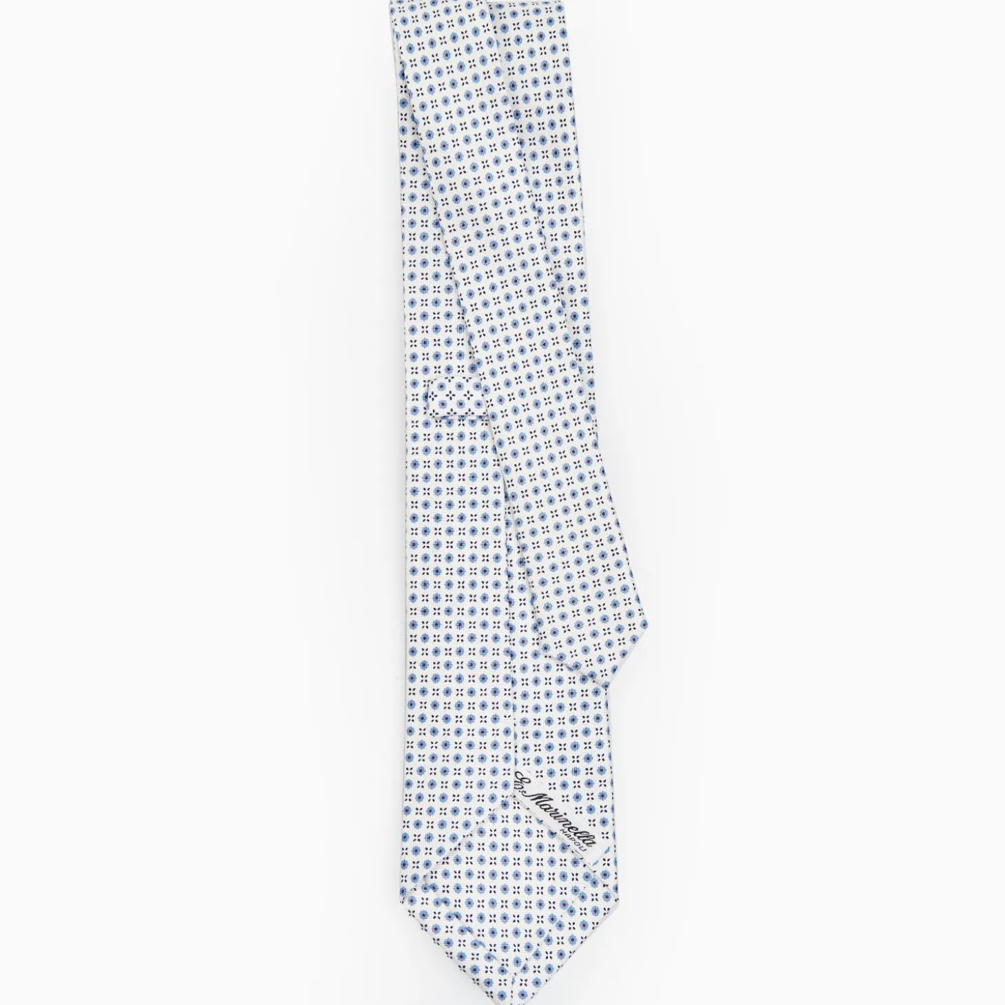 White Sartorial Classic Silk Tie - Small Flower Designs