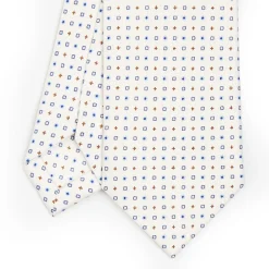 White Sartorial 7 Cm Silk Tie - Small Flower Pattern