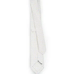 White Sartorial 7 Cm Silk Tie - Small Flower Pattern