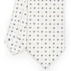White Sartorial 7 Cm Silk Tie - Small Flower Pattern