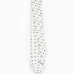 White Sartorial 7 Cm Silk Tie - Small Flower Pattern