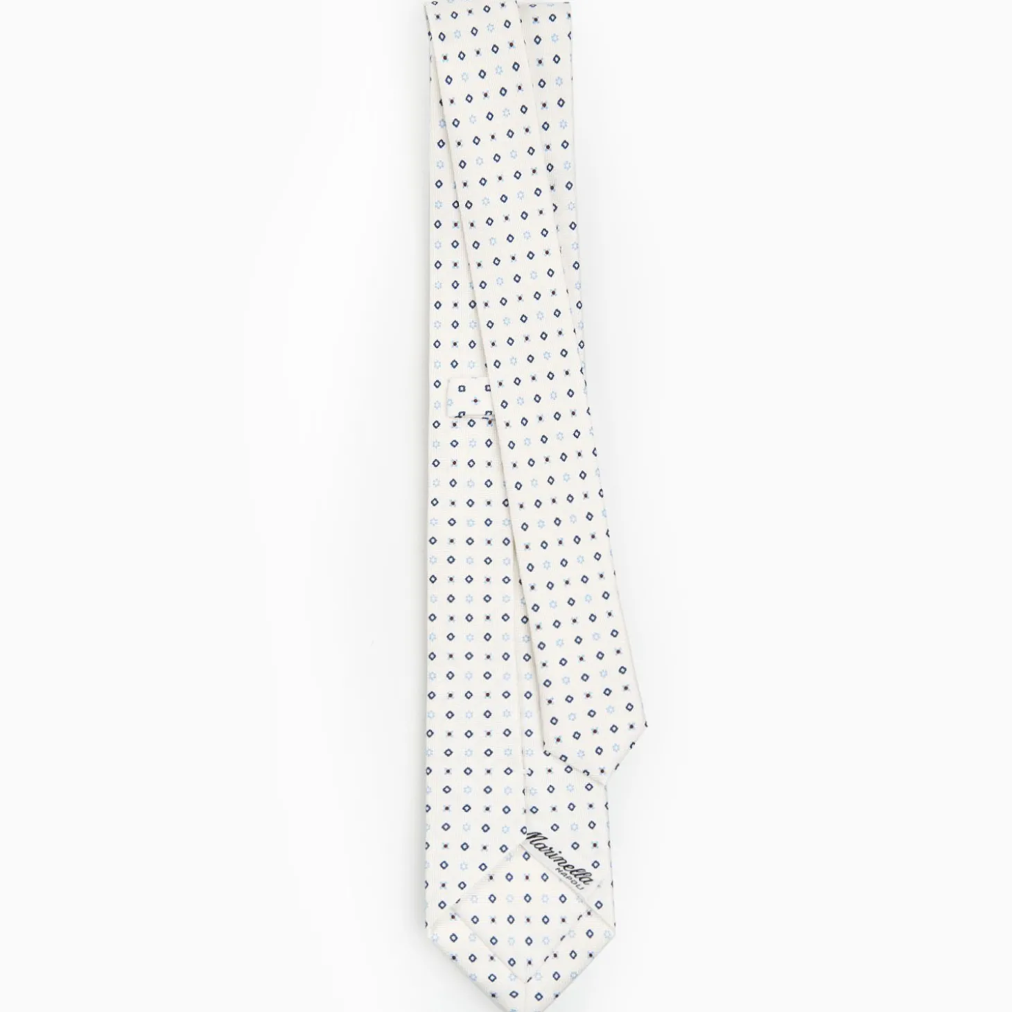 White Sartorial 7 Cm Silk Tie - Small Flower Pattern