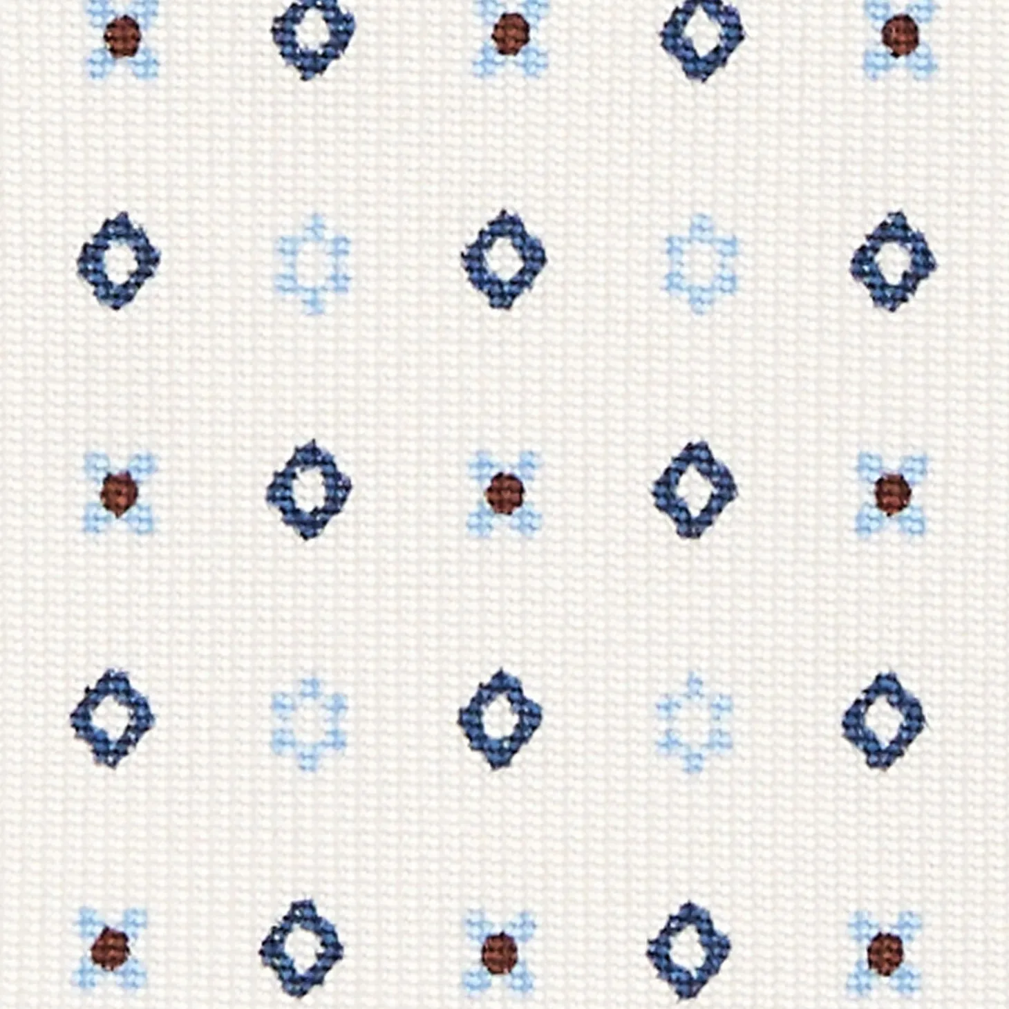 White Sartorial 7 Cm Silk Tie - Small Flower Pattern