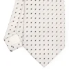 White Sartorial Jacquard Silk Tie - Small Flower Designs