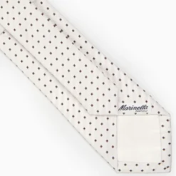 White Sartorial Jacquard Silk Tie - Small Flower Designs