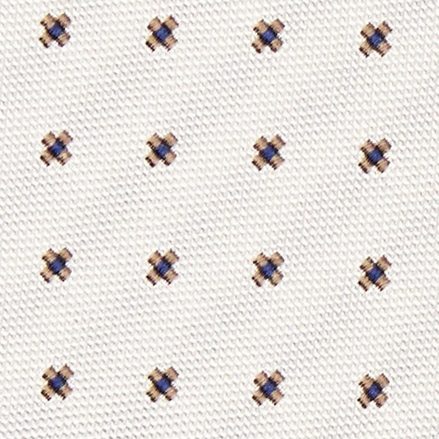 White Sartorial Jacquard Silk Tie - Small Flower Designs