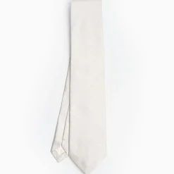 White Sartorial Jacquard Silk Tie - Solid Colours