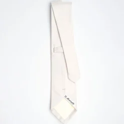 White Sartorial Jacquard Silk Tie - Solid Colours