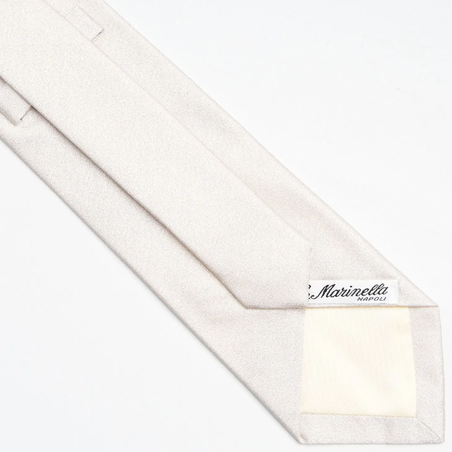 White Sartorial Jacquard Silk Tie - Solid Colours