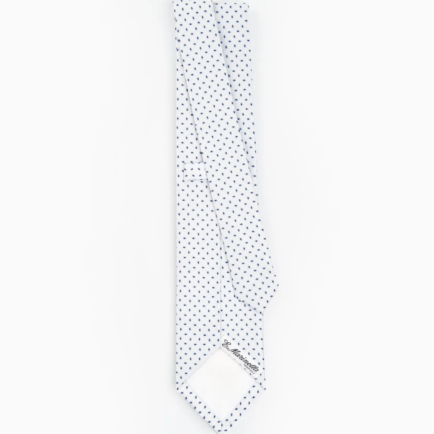 White Sartorial Jacquard Silk Tie - Small Geometric Pattern