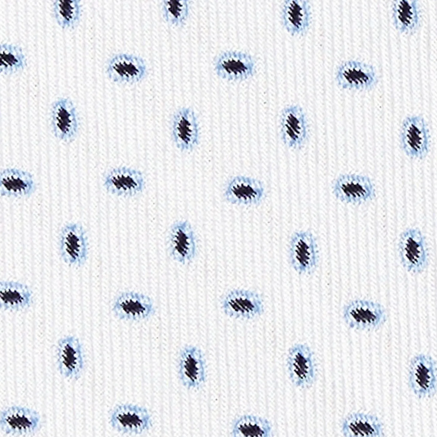 White Sartorial Jacquard Silk Tie - Small Geometric Pattern