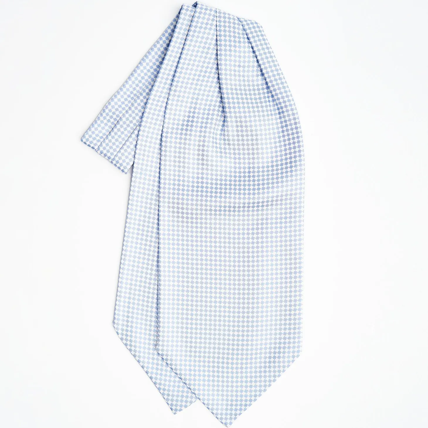 White Silk Ascot Tie Small Geometric Designs