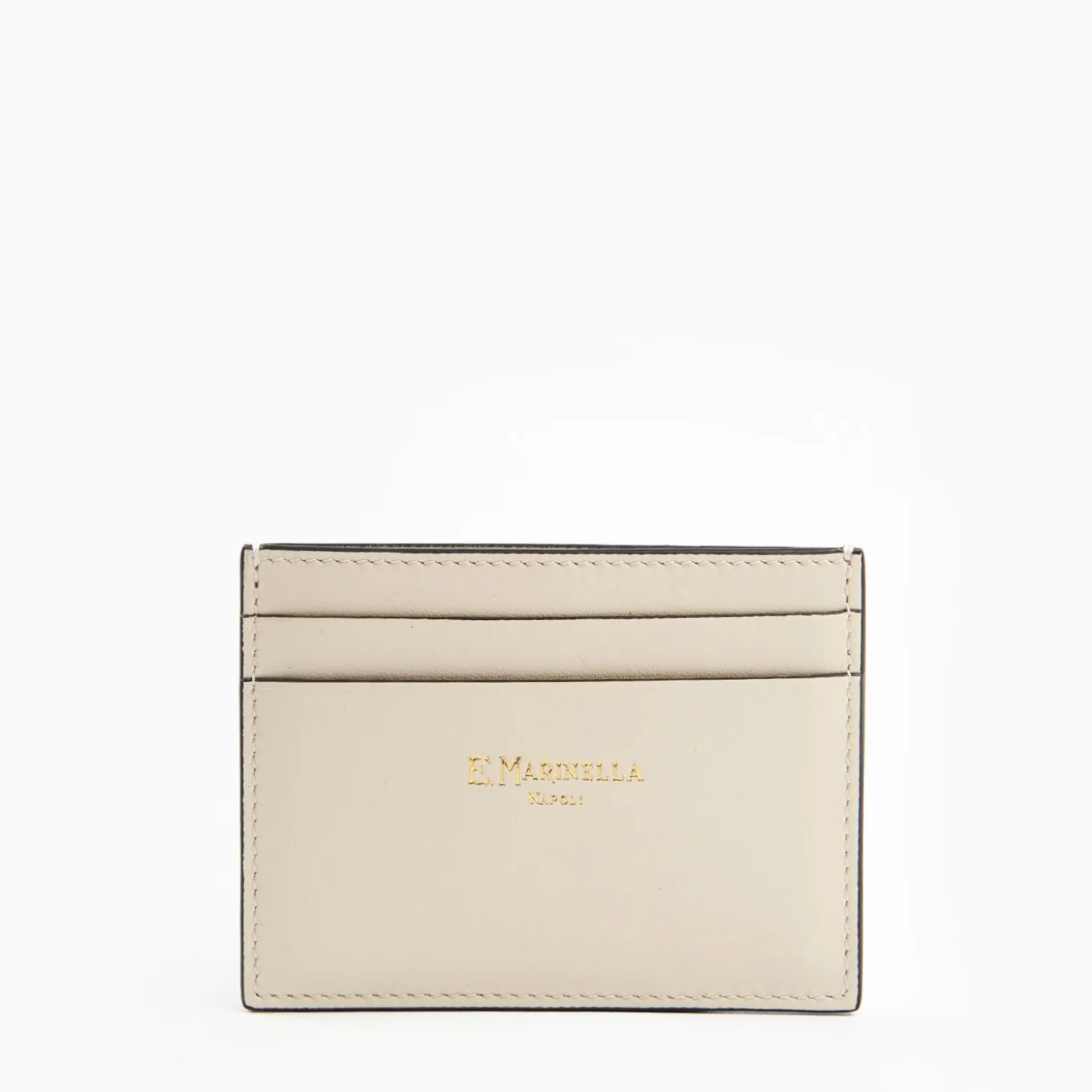 White Small Credit Card Holder In Soft Leather
