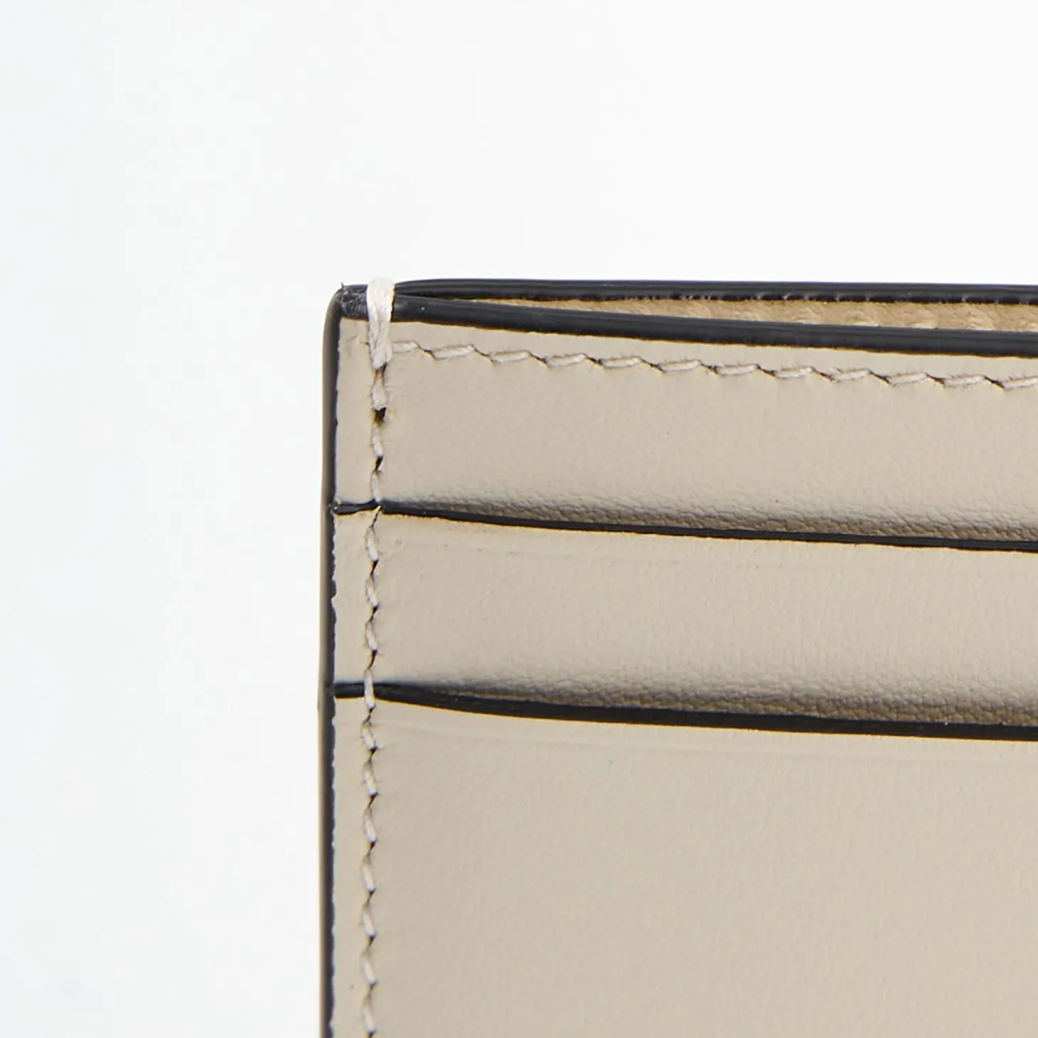 White Small Credit Card Holder In Soft Leather
