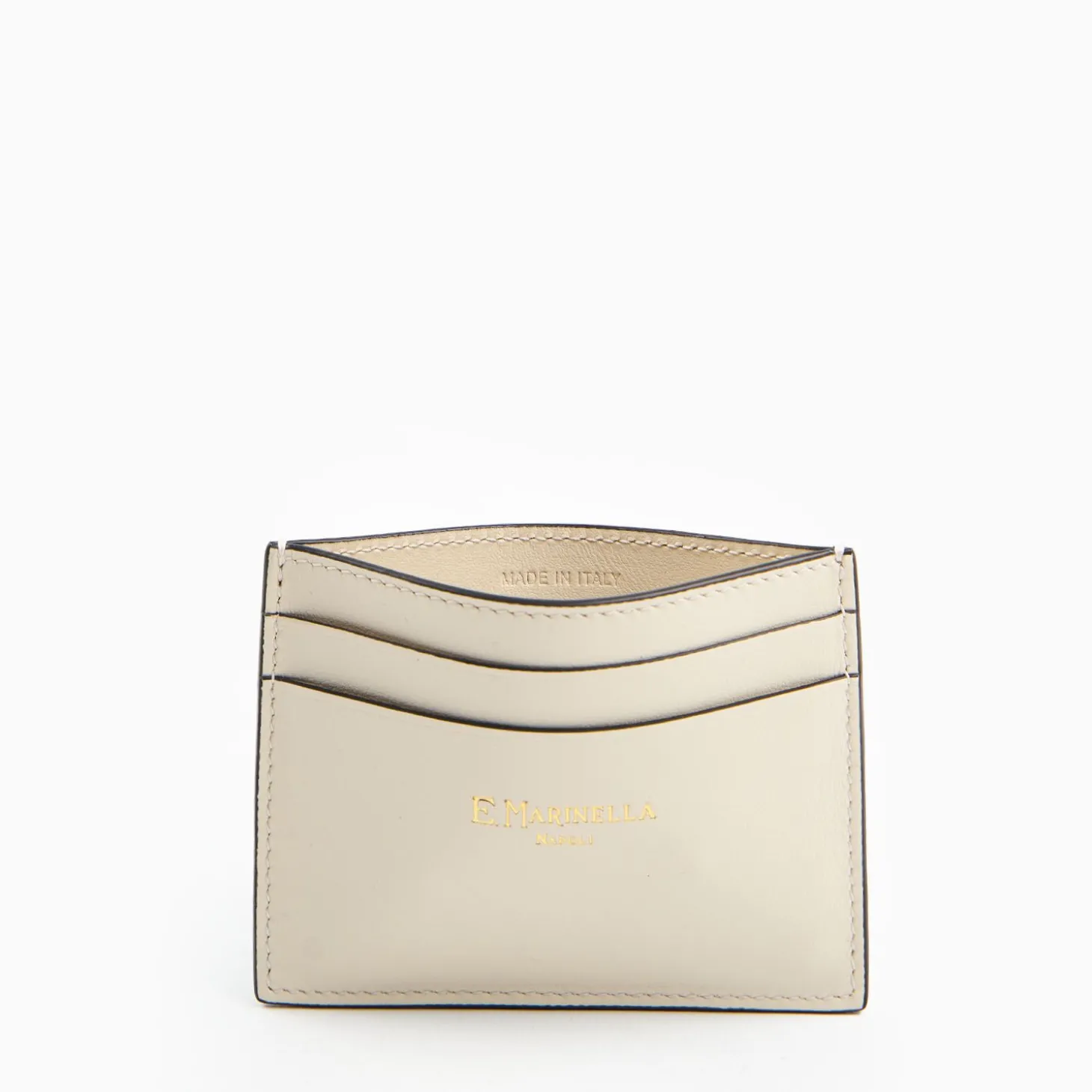 White Small Credit Card Holder In Soft Leather