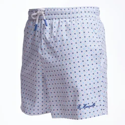 White Swim Short - Small Flower Pattern