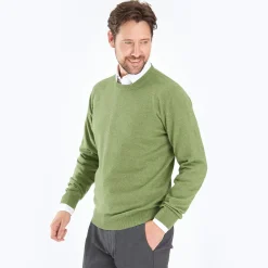 Wool And Cashmere Crewneck Sweater - Light Green