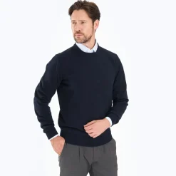 Wool And Cashmere Crewneck Sweater - Night Blue