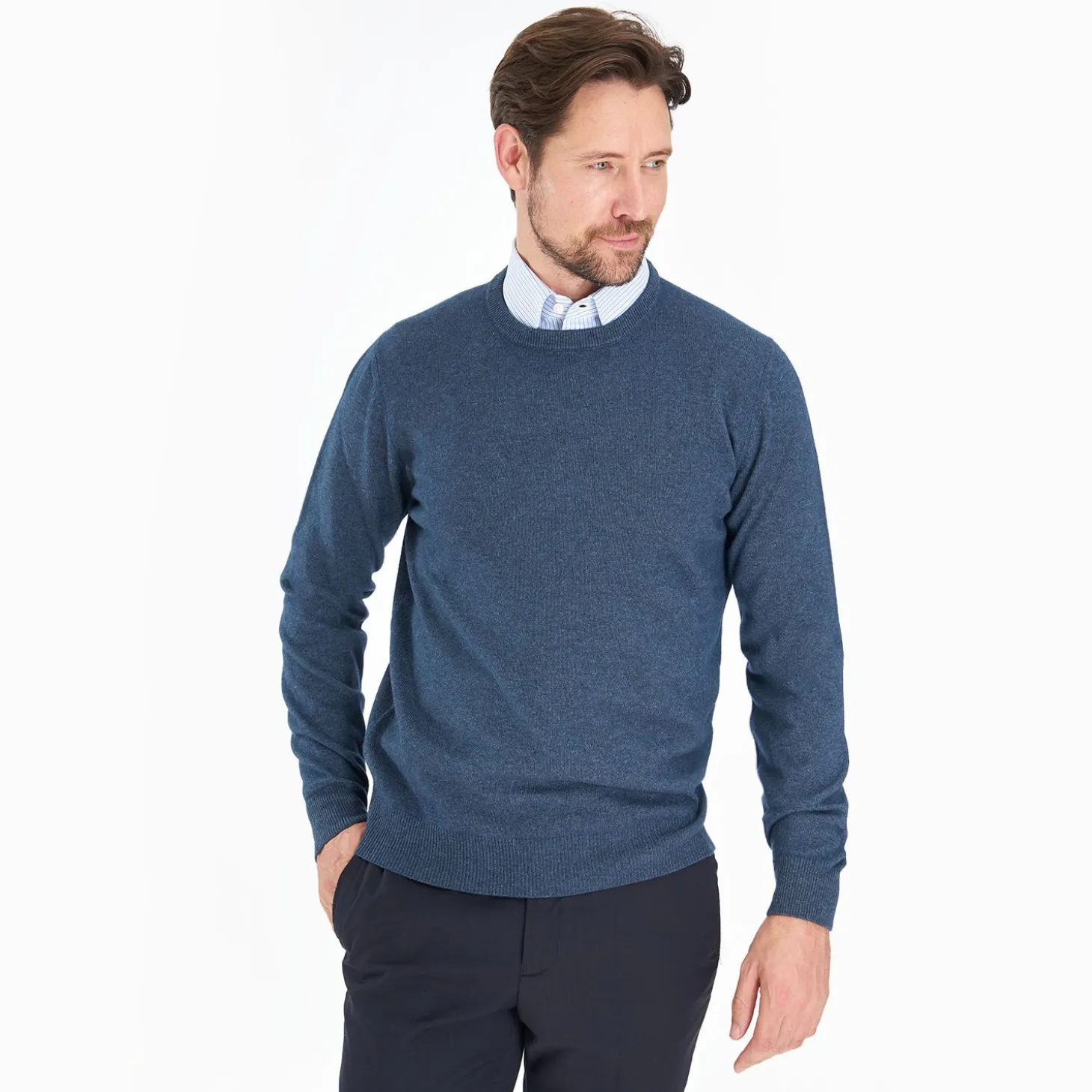 Wool And Cashmere Crewneck Sweater - Blue