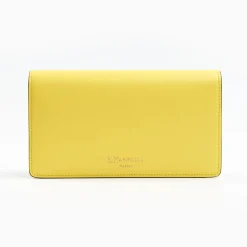 Yellow Big Wallet In Soft Leather