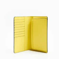 Yellow Big Wallet In Soft Leather