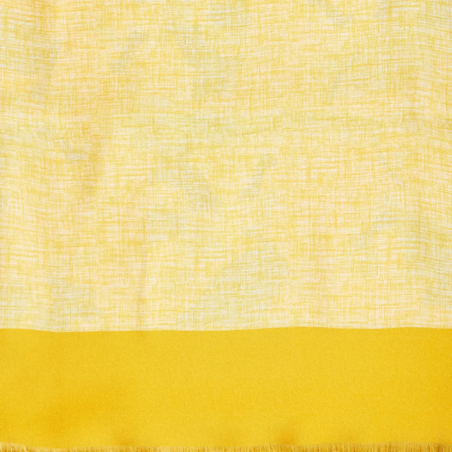 Yellow Double Silk Scarf - Floral Pattern