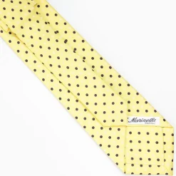 Yellow Extra Long Sartorial Silk Tie Small Flower Pattern