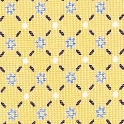 Yellow 7 Fold Sartorial Silk Tie - Small Flower Pattern